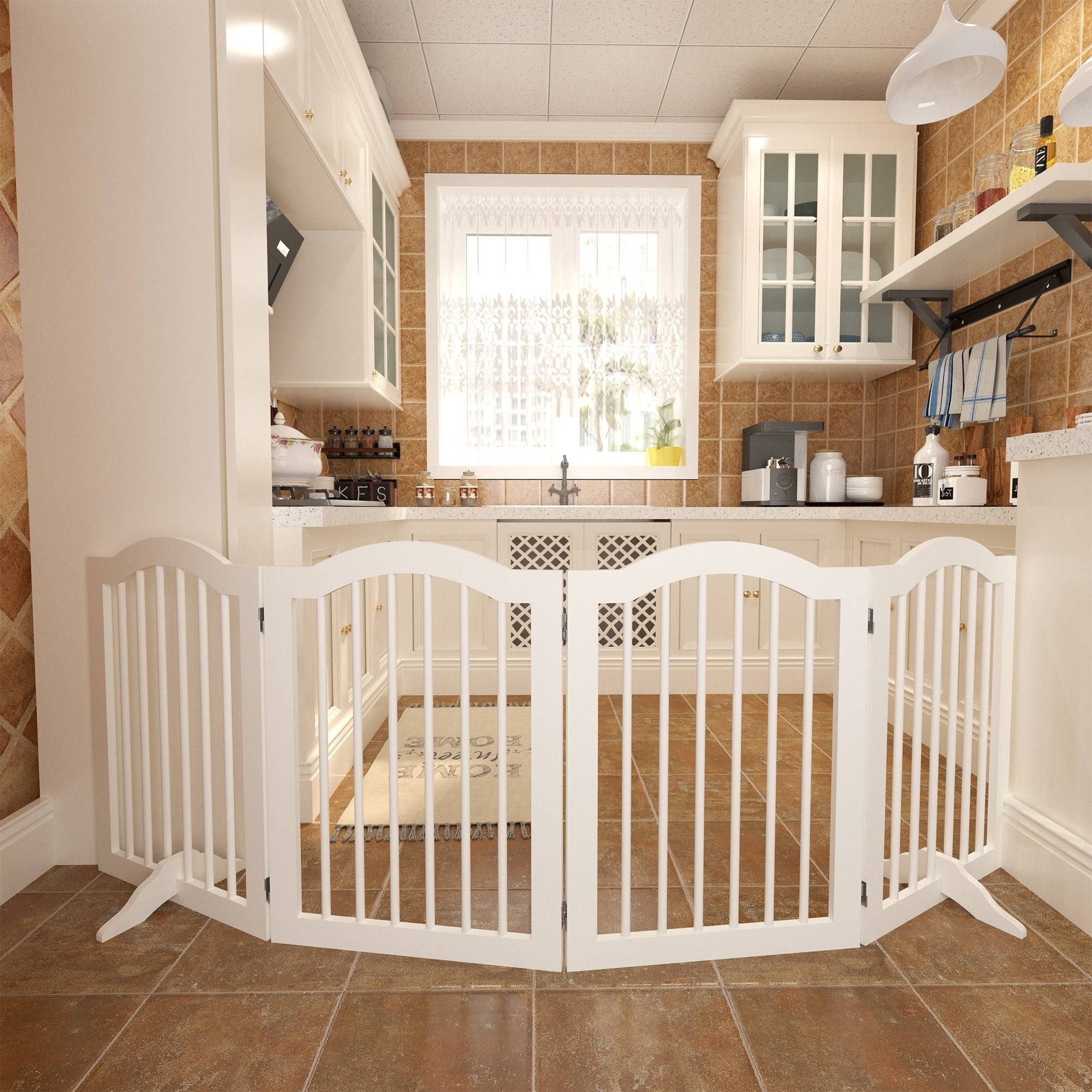 Freestanding Pet Gate — Foldable Wood