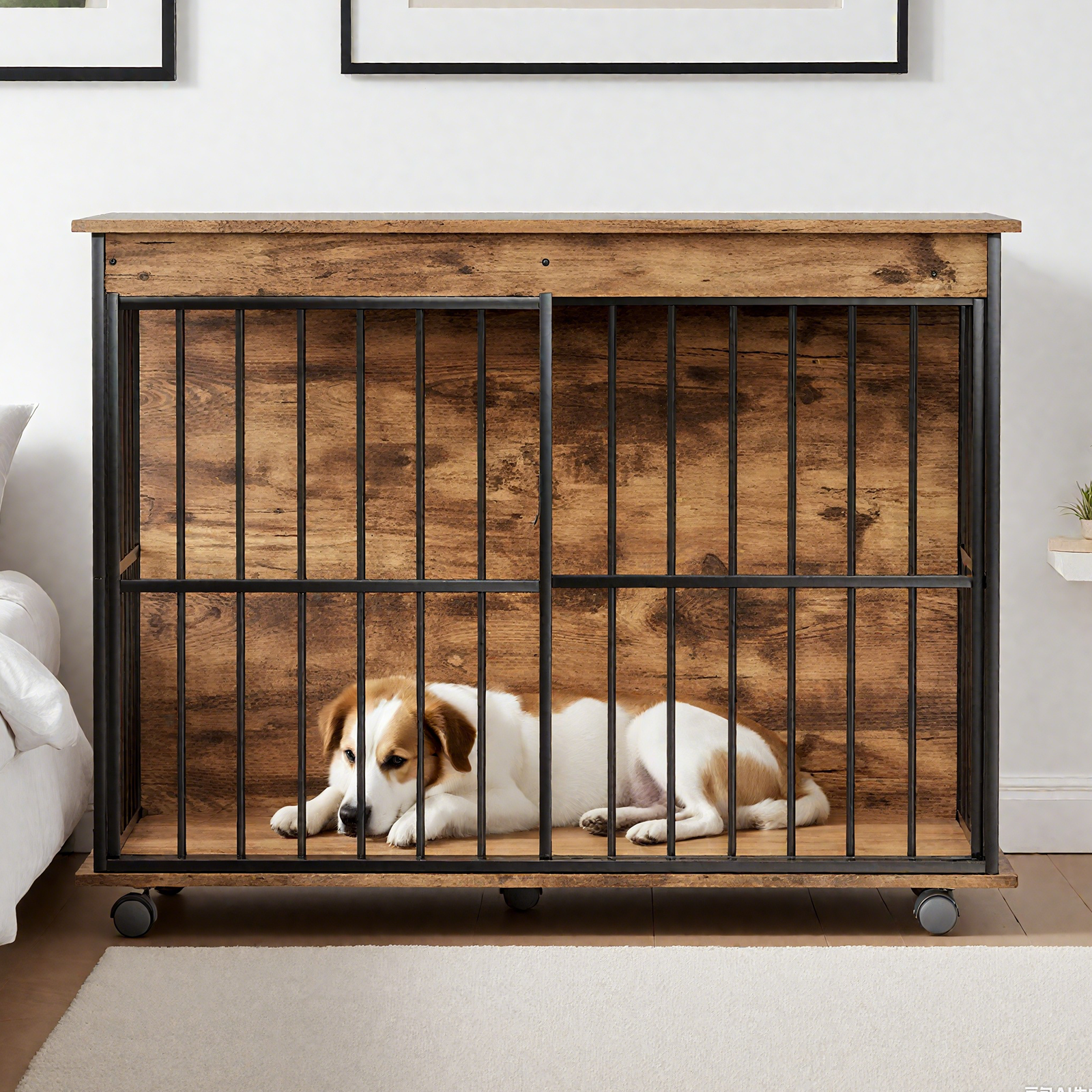 Wooden Dog Crate — Furniture Style