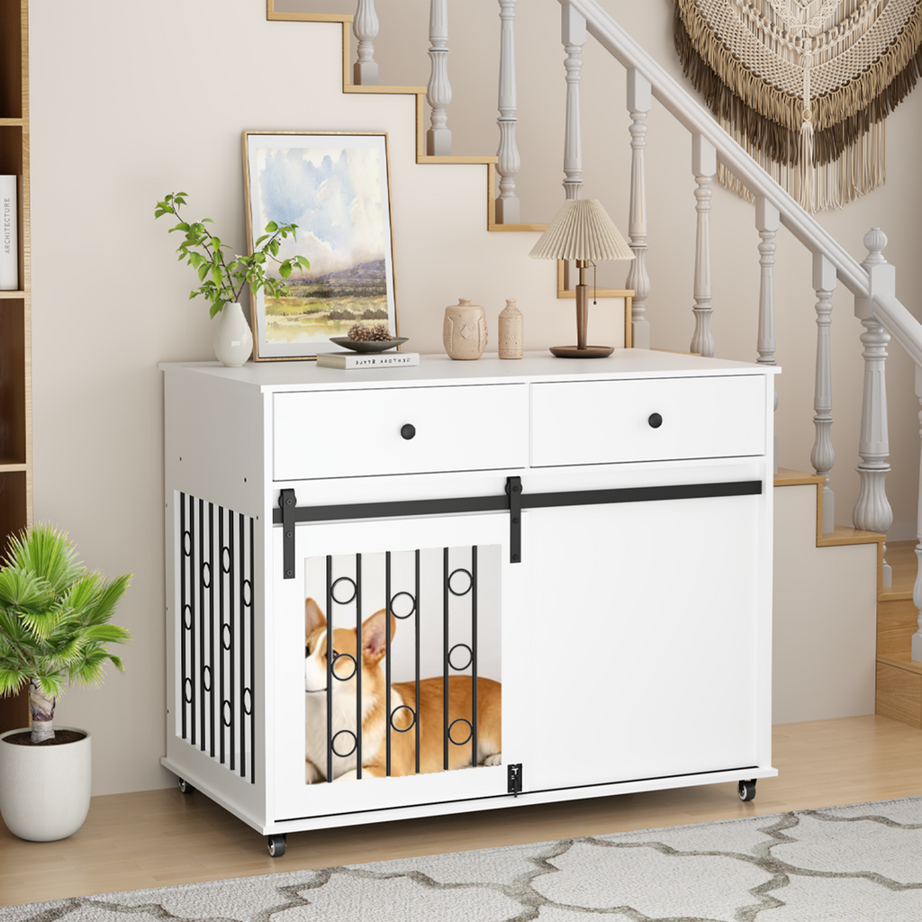 Dog Crate — Sliding Barn Door