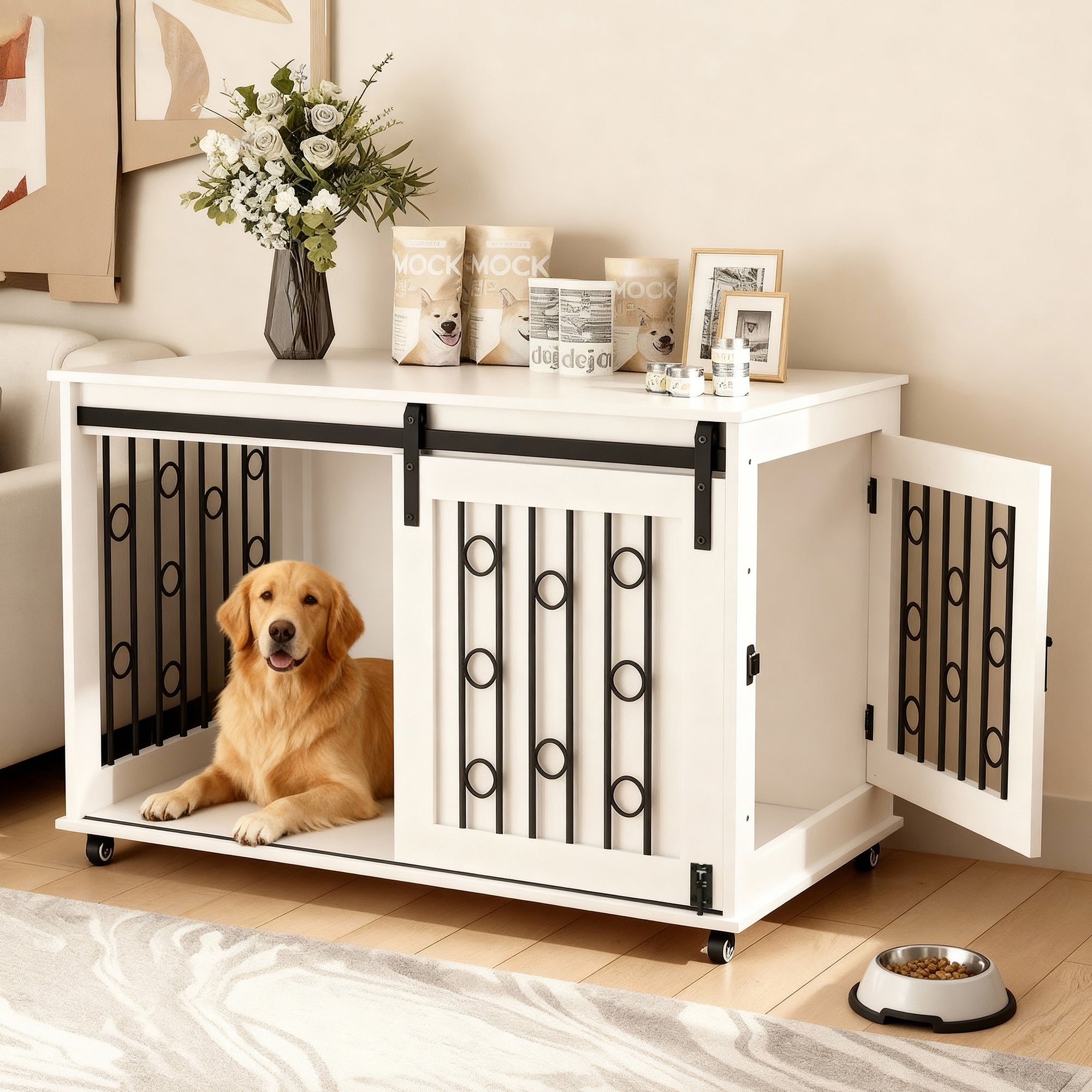 Dog Crate — Sliding Barn Door