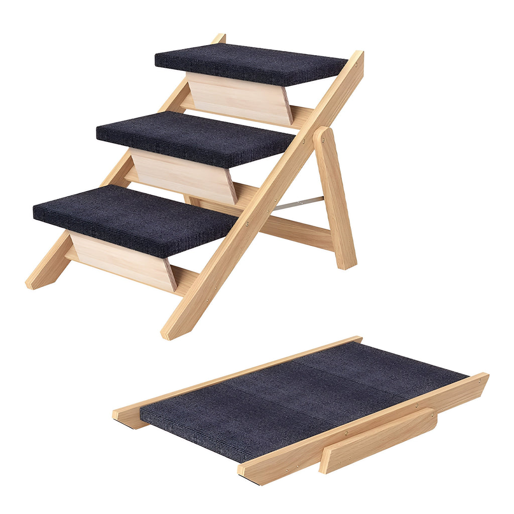 Foldable Wood Pet Stairs & Ramp — Small