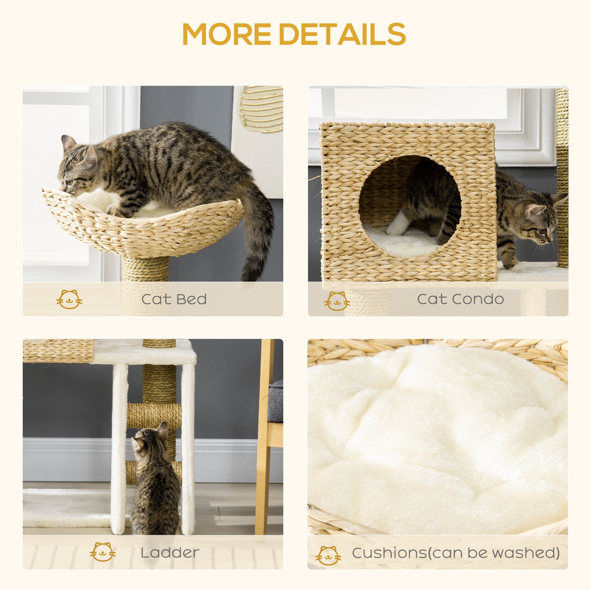 Rattan Cat Tower — Natural Weave